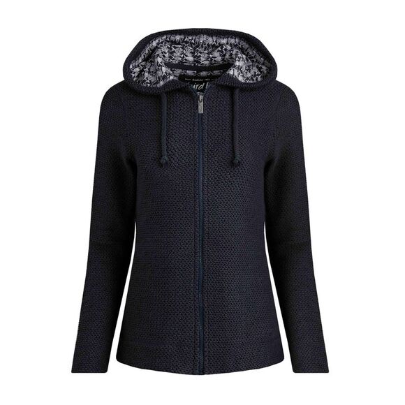 Weird Fish Womens/Ladies Chicoa Macaroni Full Zip Hoodie / Navy - Picture 1 of 2